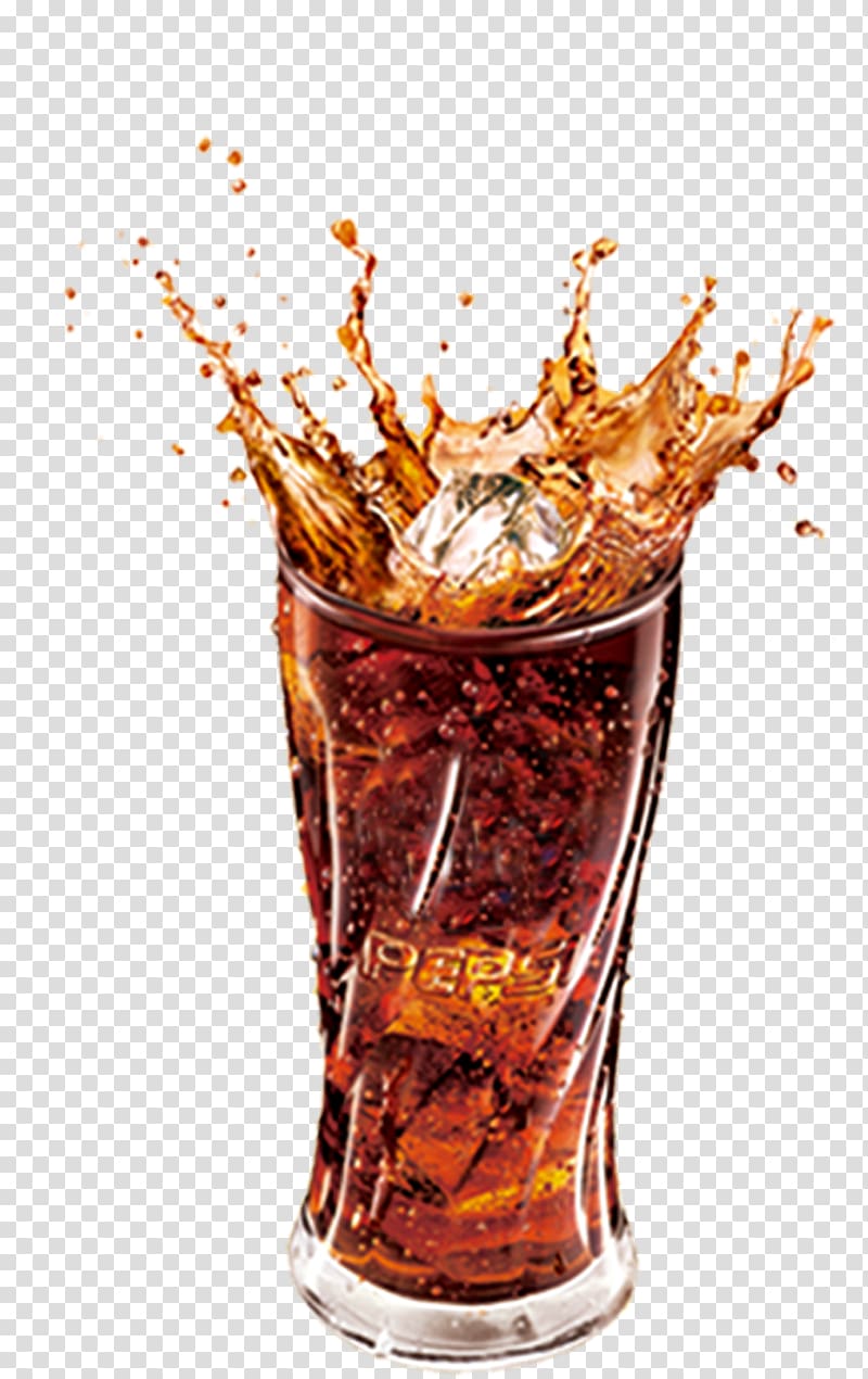 clear Pepsi drinking glass with splash of cola and ice cubes illustration, Soft drink Coca-Cola Cocktail Martini Pepsi, Cola drinks transparent background PNG clipart