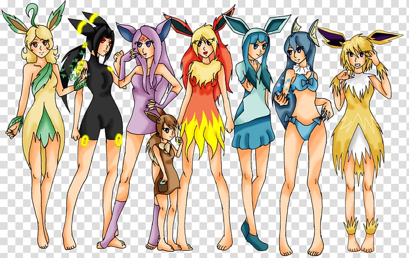 Pokémon X and Y evolutionary line of Eevee Moe anthropomorphism, others transparent background PNG clipart