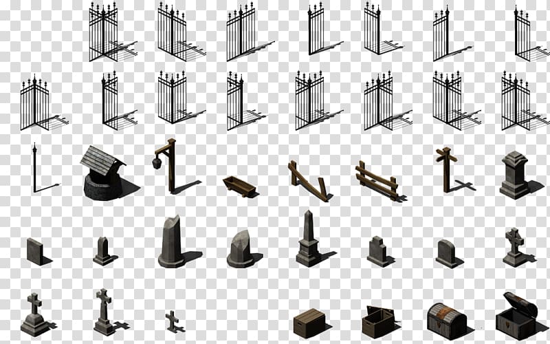 Isometric graphics in video games and pixel art Fence, cemetery transparent background PNG clipart