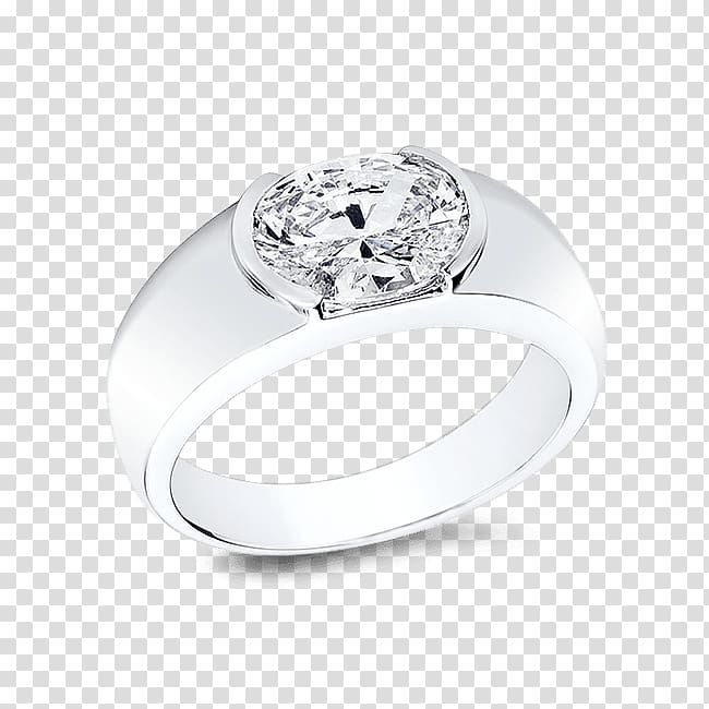 Diamond cut Engagement ring Solitaire, 14K White Gold 1 2 Carat Diamond Ring transparent background PNG clipart