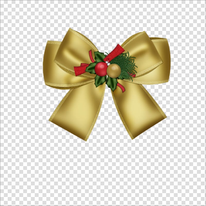 Santa Claus Christmas Ribbon , Golden ribbon transparent background PNG clipart