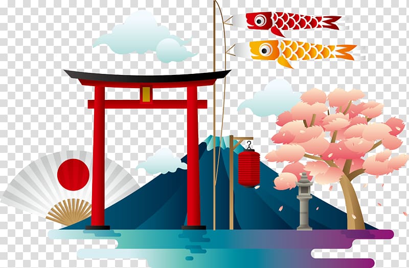 cherry blossom and Mount Fuji , Mount Fuji Poster, Wind Japan transparent background PNG clipart