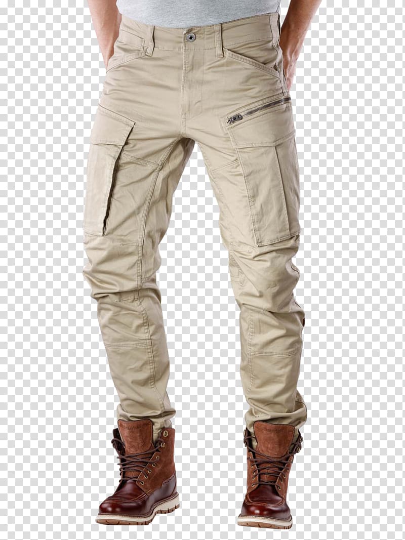 Jeans G-Star RAW Slim-fit pants Denim, beige trousers transparent background PNG clipart