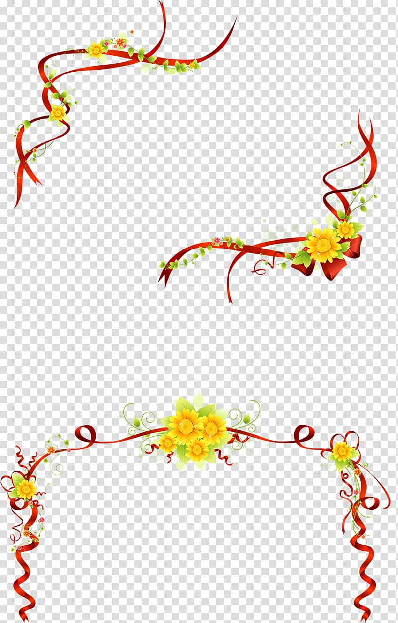 Ribbon Euclidean , Red Ribbon ceremony with border transparent background PNG clipart