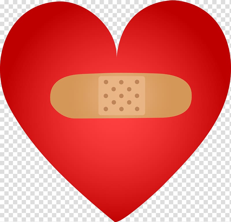 Heart Band-Aid Adhesive bandage , Healing Mass transparent background PNG clipart