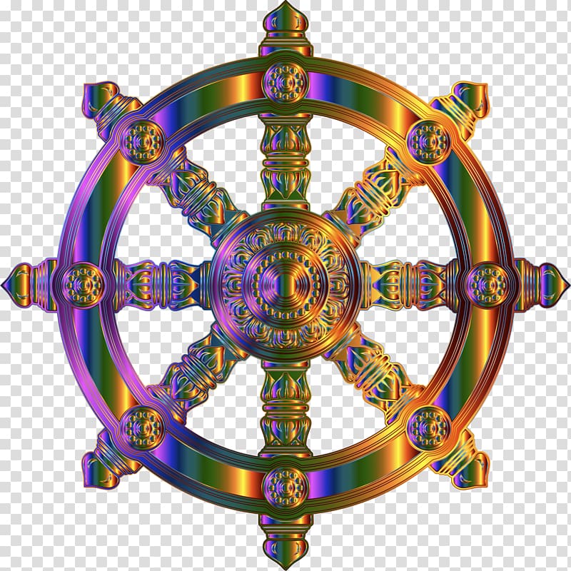 Dharmachakra Buddhism Buddhist symbolism Religion, Wheel of Dharma transparent background PNG clipart