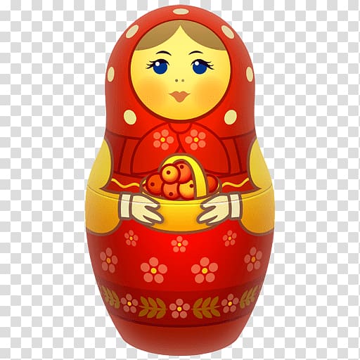 red and brown Russian doll illustration, Red Russian Doll transparent background PNG clipart