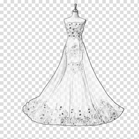 Realistic Drawing Wedding Gown · Creative Fabrica
