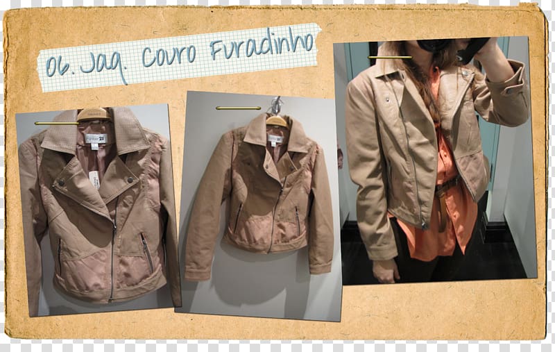 Shell jacket Beige Leather Buff, rocking transparent background PNG clipart