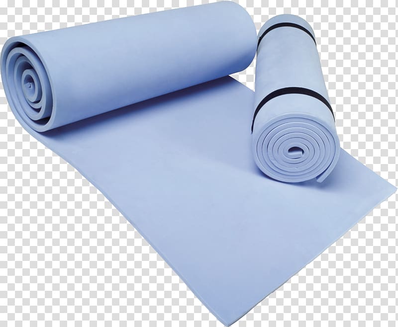 Yoga mat Pilates Physical exercise, Blue carpet transparent background PNG  clipart