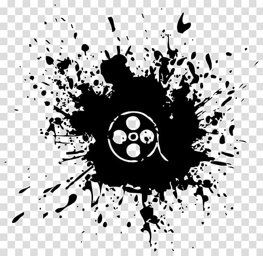 Painting Black and white Splatter film Art, painting transparent background PNG clipart