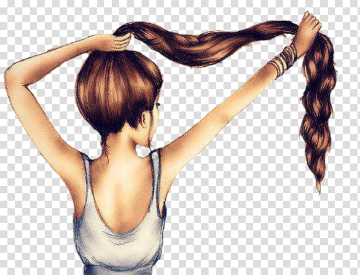Drawing Long hair Woman Hairstyle, hair transparent background PNG clipart