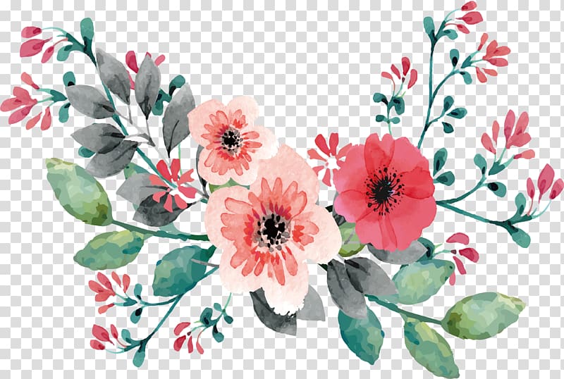 pink and red flower illustration, Wedding invitation Flower Watercolor painting , Pink watercolor bouquet wedding invitation transparent background PNG clipart