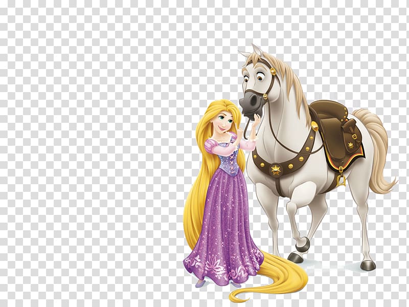 white horse , Rapunzel Elsa Ariel Gothel, Rapunzel With Horse (Maximus) transparent background PNG clipart