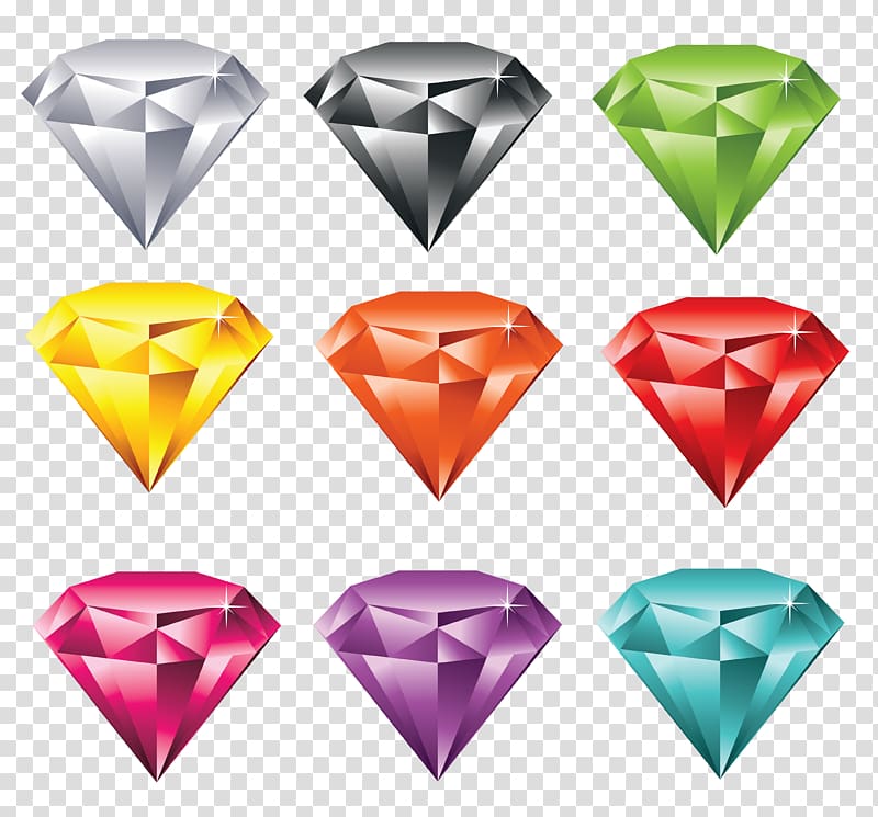 diamond , Gemstone Jewellery , Multicolor Diamonds Set transparent background PNG clipart