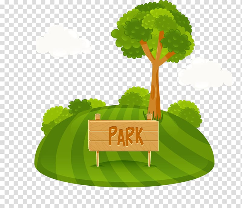 Park Tree Cartoon , Full of green park transparent background PNG clipart