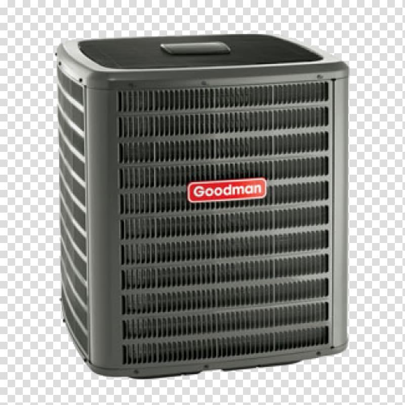 Heat pump Goodman Manufacturing Air conditioning Seasonal energy efficiency ratio HVAC, hvac transparent background PNG clipart