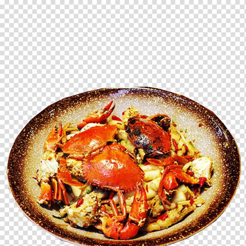 Thai cuisine Crab Portuguese cuisine Sichuan cuisine Meat, Delicious meat crab pot, transparent background PNG clipart