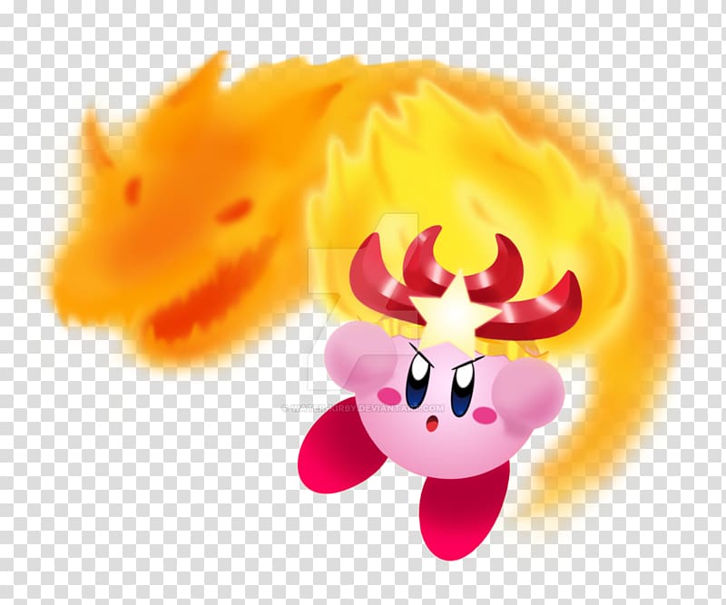Kirby Super Star Ultra Kirby: Canvas Curse Fire Flame, Kirby transparent background PNG clipart