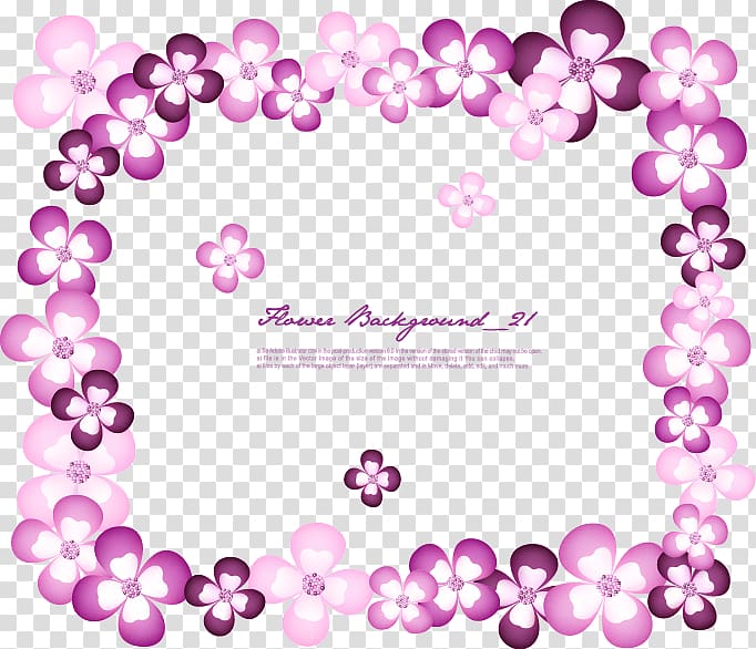 Flower Purple, Purple Romantic flower frame transparent background PNG clipart