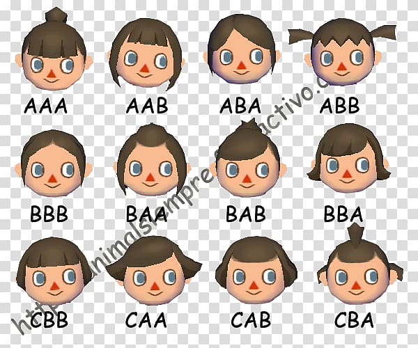 Animal Crossing: City Folk Animal Crossing: New Leaf Animal Crossing: Wild World Wii Hairstyle, hair transparent background PNG clipart