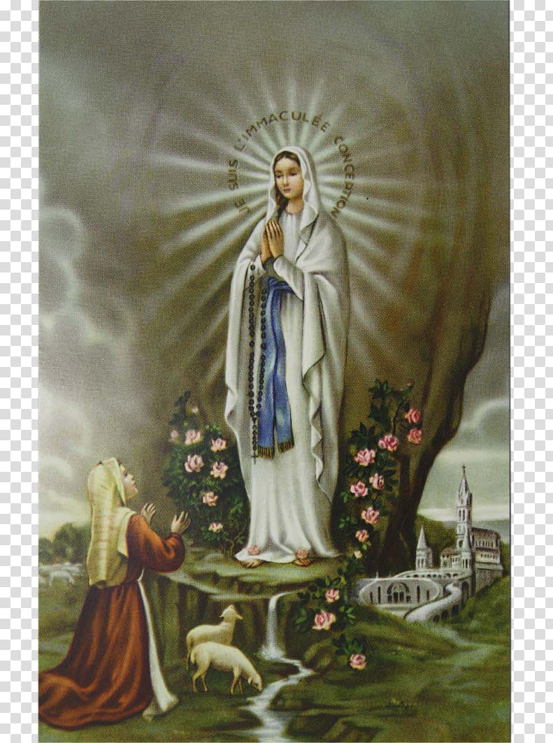 Our Lady of Lourdes Holy card Prayer Our Lady of Fátima, engel transparent background PNG clipart