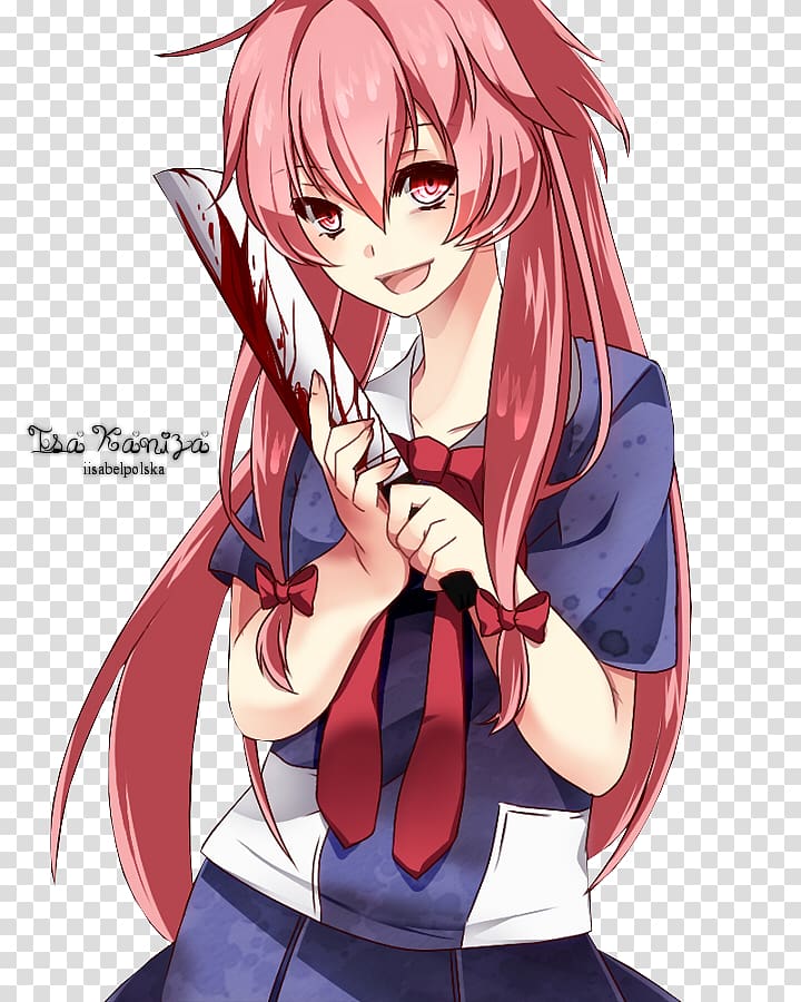 Yuno Gasai Future Diary Anime Yandere Aru Akise, Anime transparent background PNG clipart