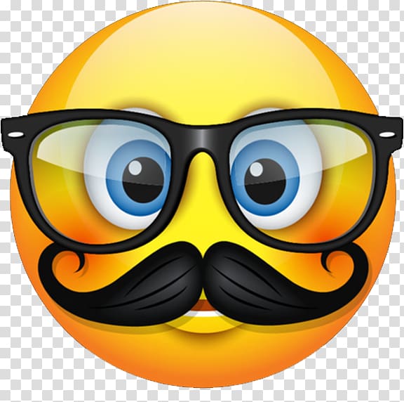 Emoji Smiley Emoticon Moustache Hipster, Emoji transparent background PNG clipart