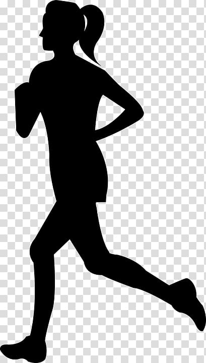 Running Silhouette , joggingblackandwhite transparent background PNG clipart