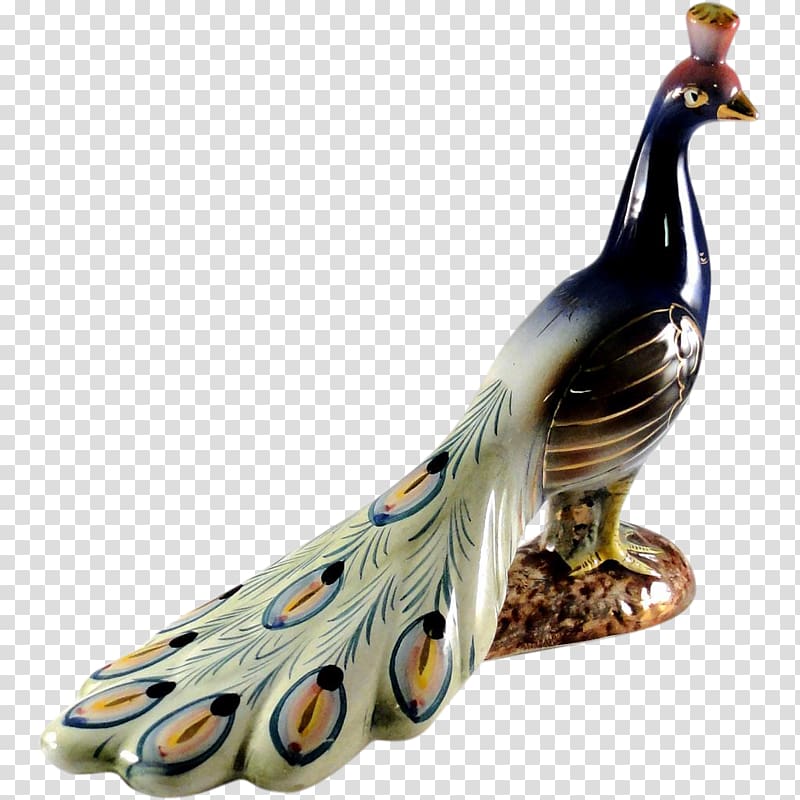 Figurine Porcelain Ceramic Peafowl, peacok transparent background PNG clipart