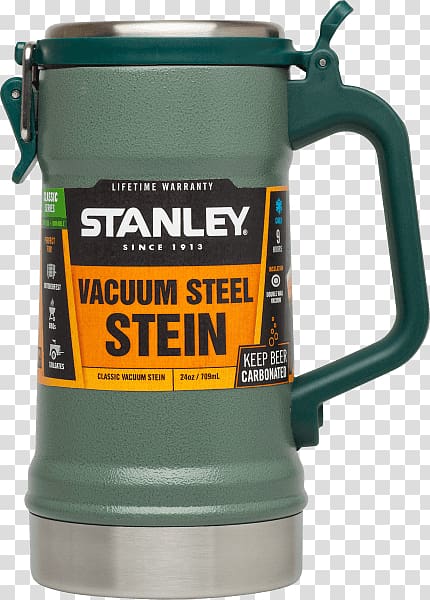 Beer stein Vacuum insulated panel Thermoses Stanley Classic Vacuum Stein, vacuum cold drink containers transparent background PNG clipart