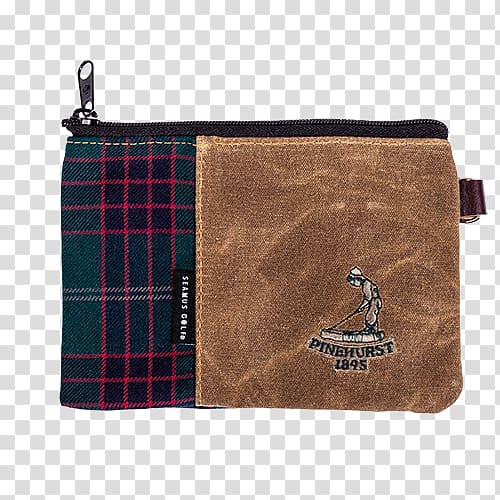 Tartan Coin purse Pocket Handbag, Zipper Pouch transparent background PNG clipart