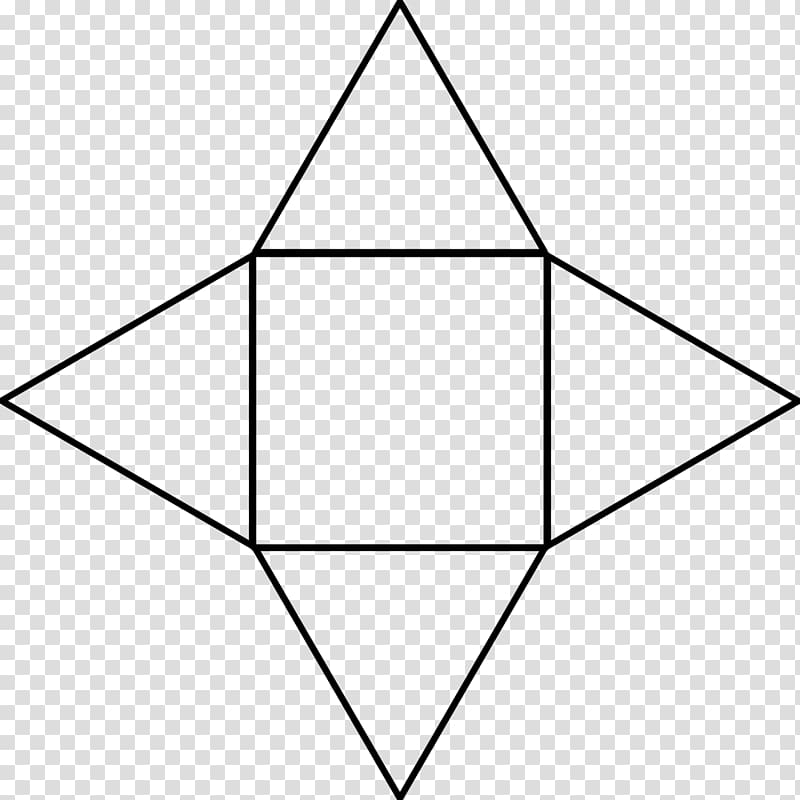 Square pyramid Net Geometry Prism, Square Pyramid transparent background PNG clipart
