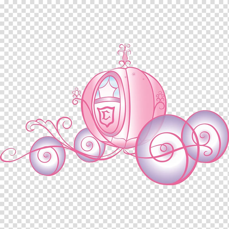 pink carousel illustration, Wall decal Room Disney Princess Sticker, Cartoon red pumpkin carriage transparent background PNG clipart