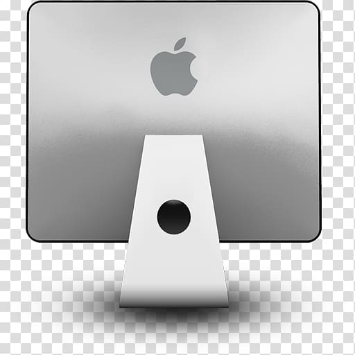 silver iMac illustration, angle technology font, iMacBack transparent background PNG clipart