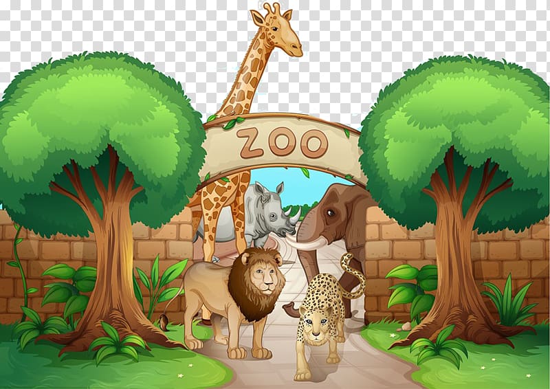 Cartoon zoo material transparent background PNG clipart | HiClipart