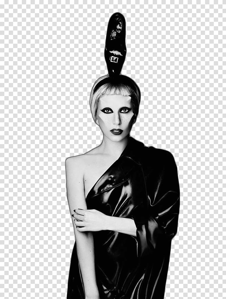 Lady Gaga shoot Black and white Born This Way, magazine transparent background PNG clipart