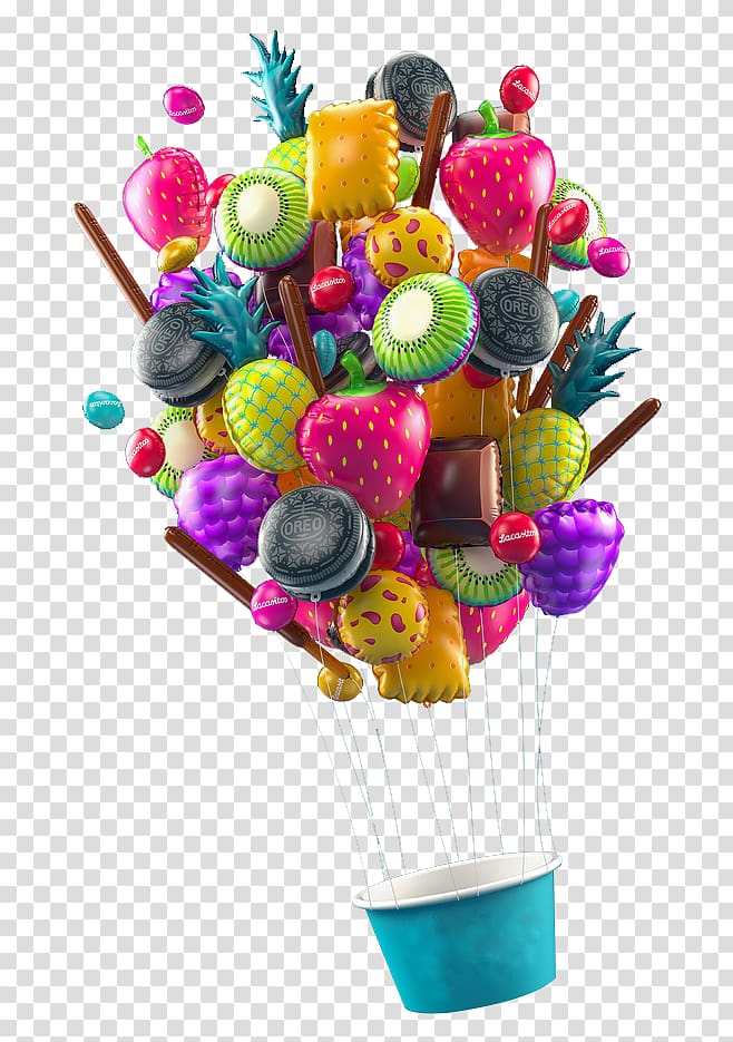 Ice cream Fruit 3D computer graphics, Fruit Ice Cream Balloon transparent background PNG clipart