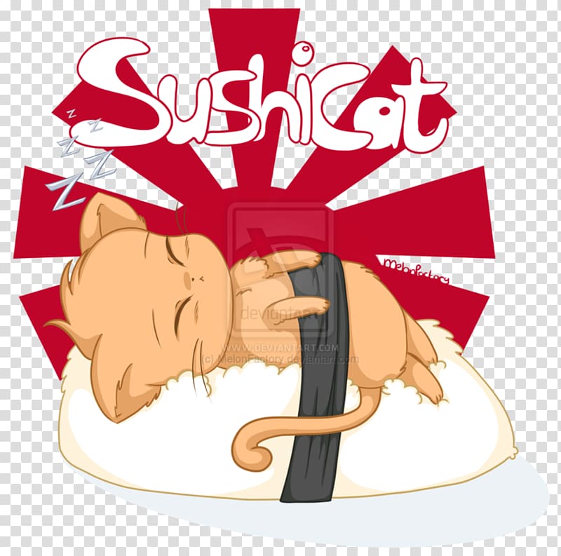 Sushi Cat Sushi Cat Kavaii Kitten, cute sushi transparent background PNG clipart