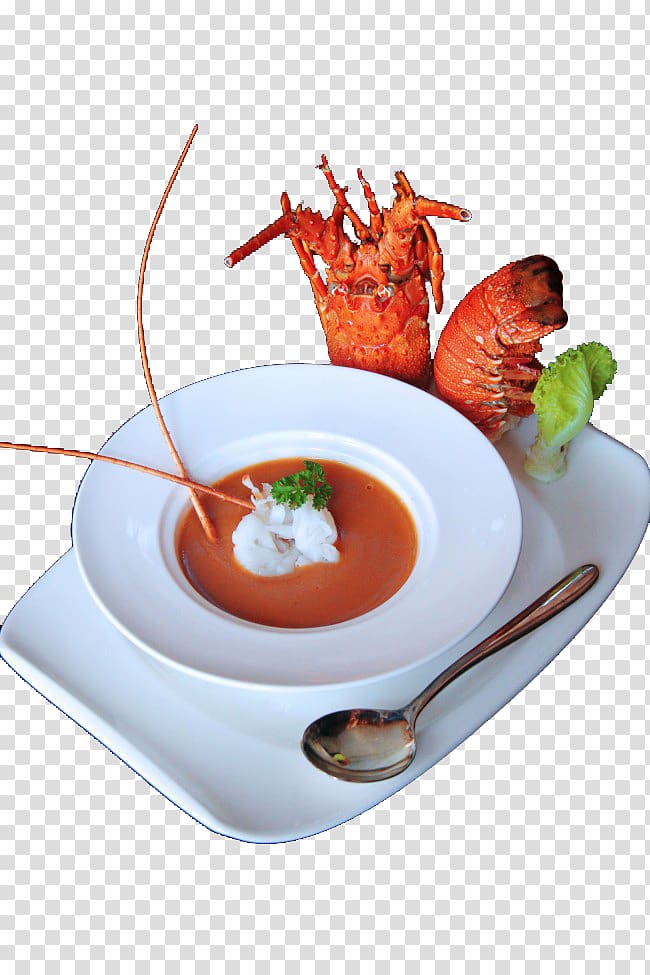 Lobster stew Seafood Bisque Dish Soup, A delicious lobster soup transparent background PNG clipart