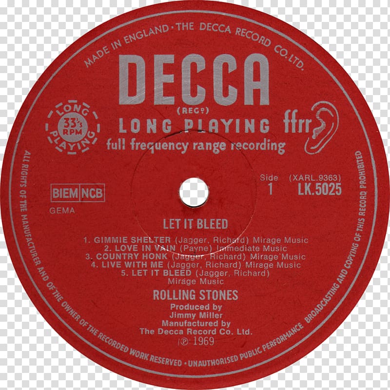 Decca The Rolling Stones No. 2 LP record Out of Our Heads, Funktasy Record Label transparent background PNG clipart