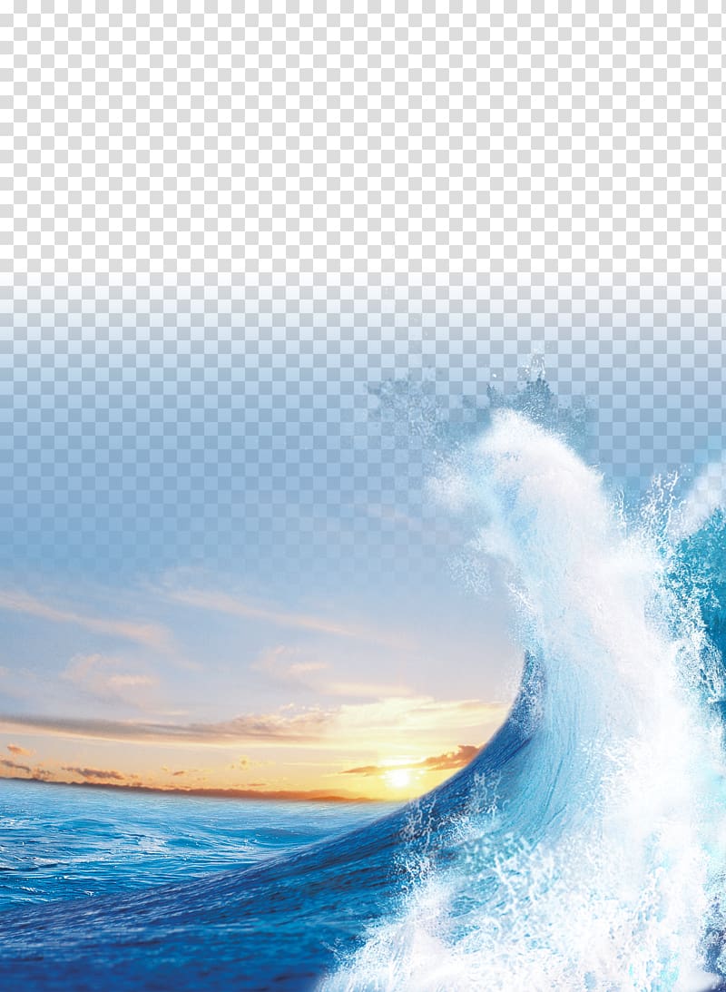 Light Sea Sunset Wind wave, Sea blue, of ocean waves transparent background PNG clipart