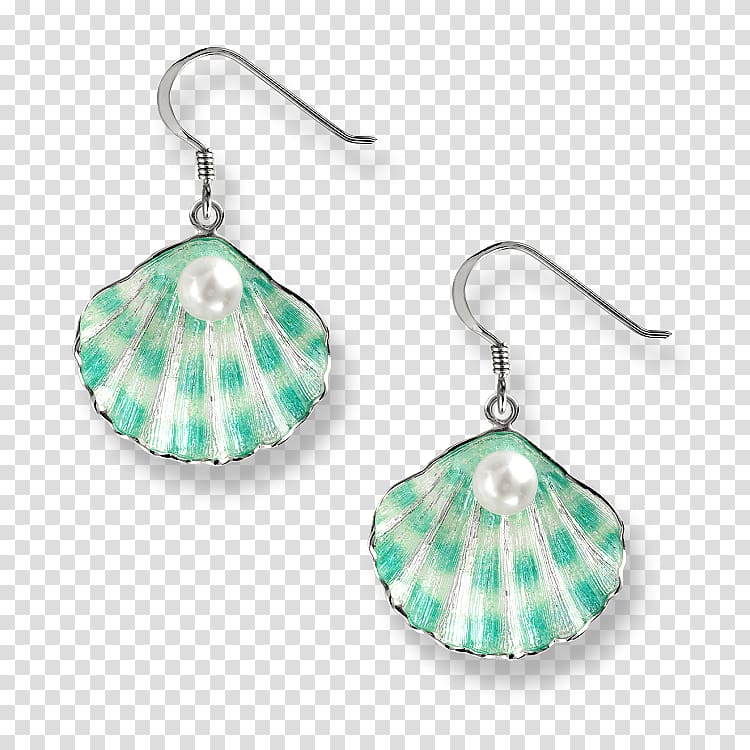 Earring Turquoise Body Jewellery Silver, shell Pearl transparent background PNG clipart