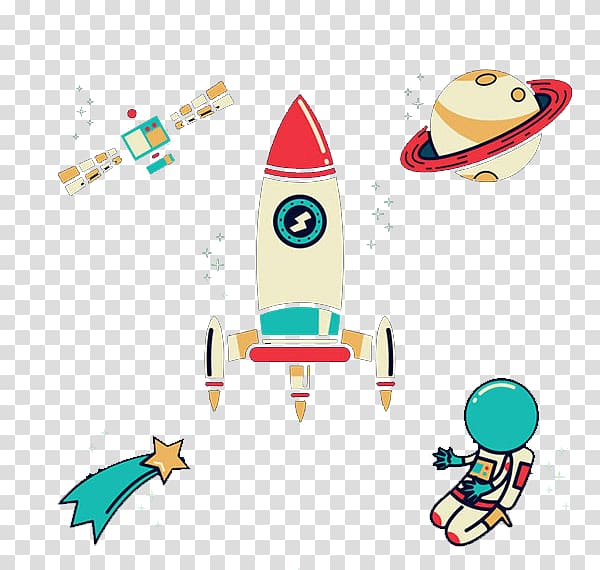 Euclidean Outer space Rocket, Rocket and astronaut transparent background PNG clipart