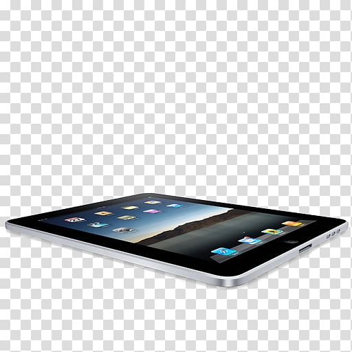 space gray iPad illustration, hardware smartphone electronic device gadget, iPad laying down transparent background PNG clipart