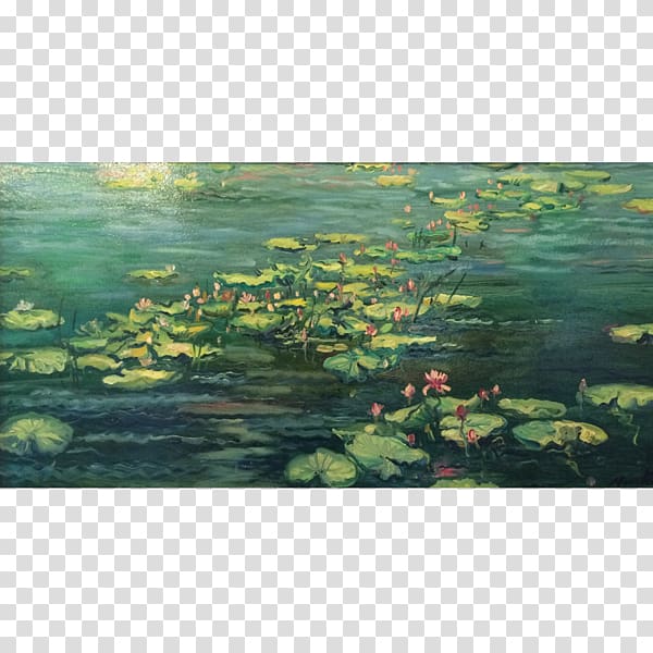 Fish pond Wetland Landscape Aquatic Plants, watercolor sky transparent background PNG clipart