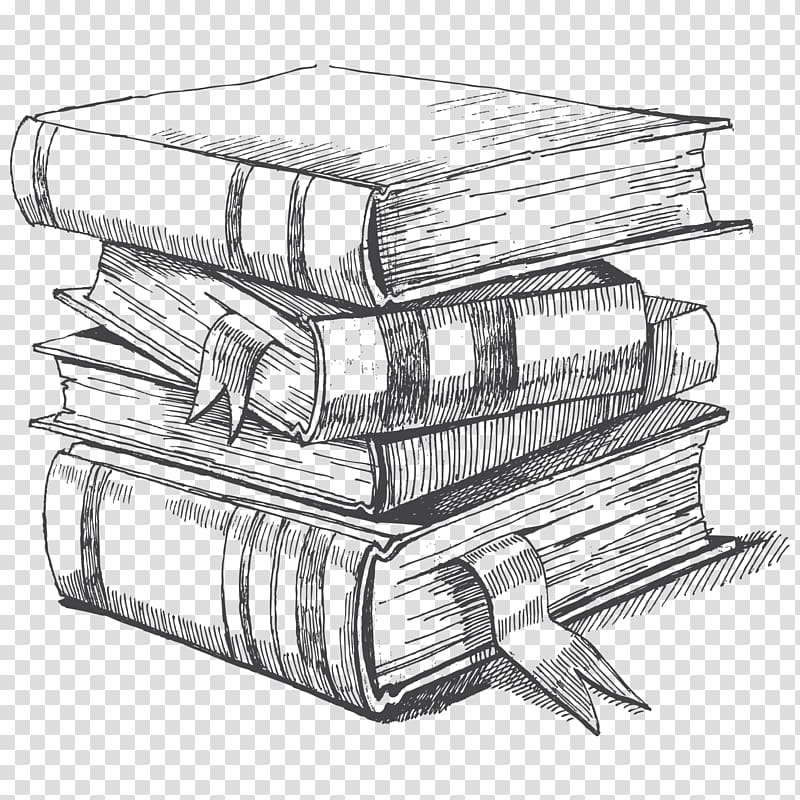 pile of books illustration, Drawing Book Sketch, book transparent background PNG clipart