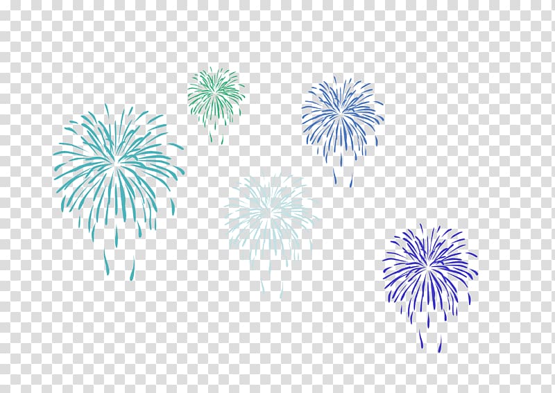 Petal Pattern, Blue fresh fireworks effect elements transparent background PNG clipart