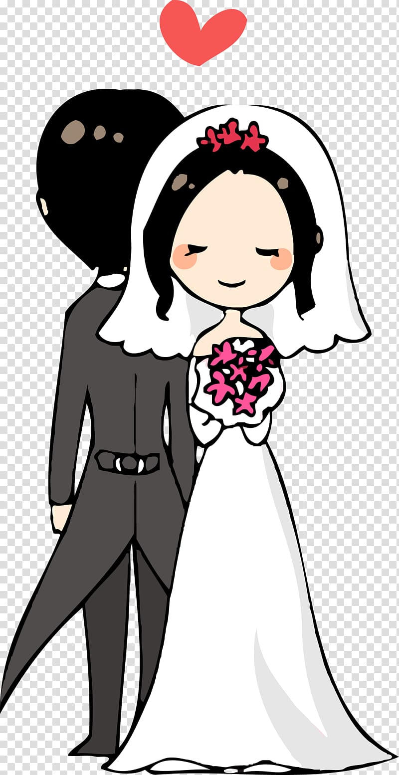 bride and groom illustration, couple Woman , Lovely couple transparent background PNG clipart