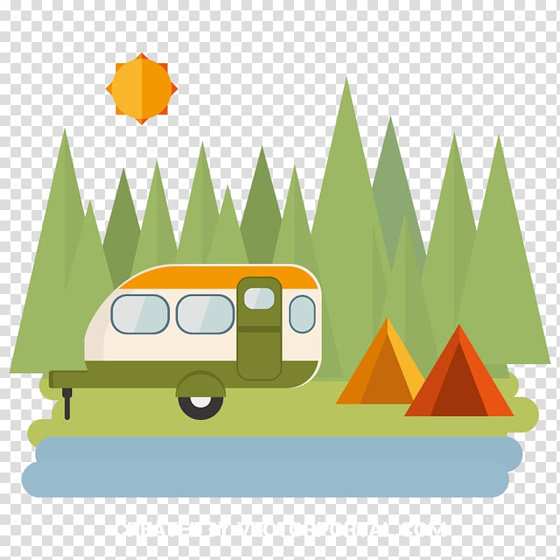 orange, white, and green travel trailer, Camping Tent , camping transparent background PNG clipart